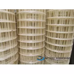 Сетка стеклопластиковая кладочная, ячейка 100×100 мм, пруток 2.5 мм, 50 м × 1 м
